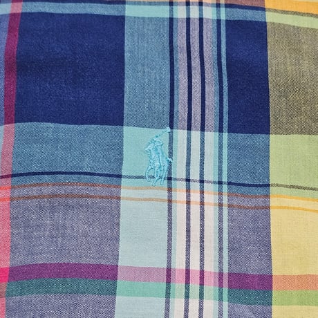 POLO RALPHLAUREN　"MADRAS CHECK BOTTON DOWN SHIRT" S/S SHIRT