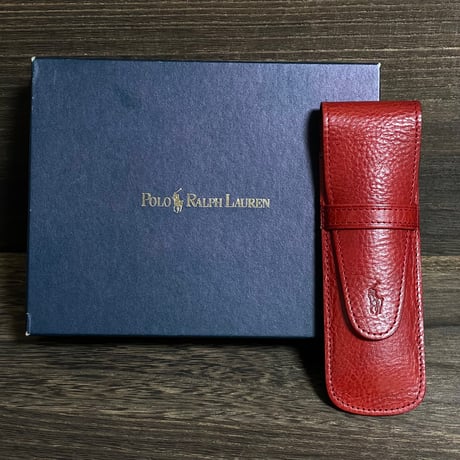 POLO RALPHLAUREN　LEATHER PEN CASE (RED)