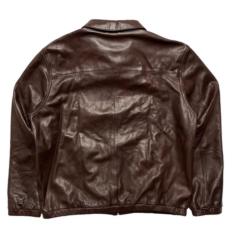POLO RALPHLAUREN　"BROWN" LEATHER JACKET (XL)