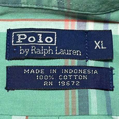POLO RALPHLAUREN　"MADRAS CHECK" BUTTON DOWN SHIRT