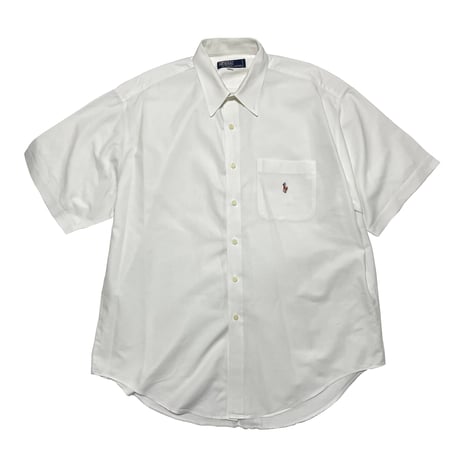 POLO RALPHLAUREN　"CLASSIC FIT WHITE BOTTON DOWN SHIRT" S/S SHIRT
