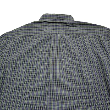 POLO RALPHLAUREN　"BOTTON DOWN SHIRT" S/S GREEN x NAVY SHIRT