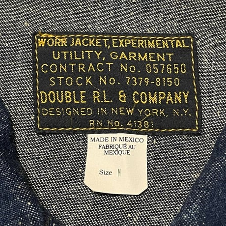 RRL "COVERALL WORK DENIM JACKET"