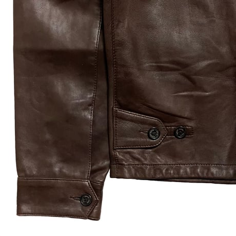 POLO RALPHLAUREN　"DARK BROWN" LAMB LEATHER JACKET