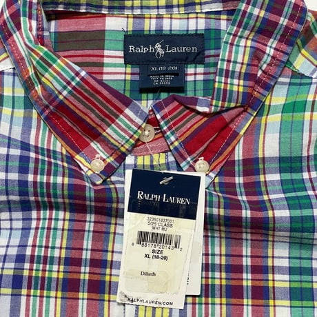RALPHLAUREN　"MADRAS" S/S SHIRT (BOYS)