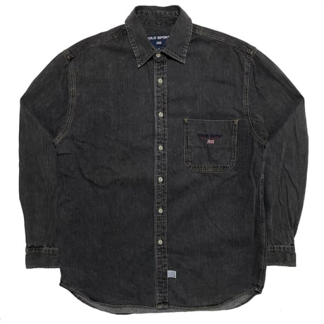 POLO SPORT RALPHLAUREN　"POLO SPORT LOGO" BLACK DENIM SHIRT