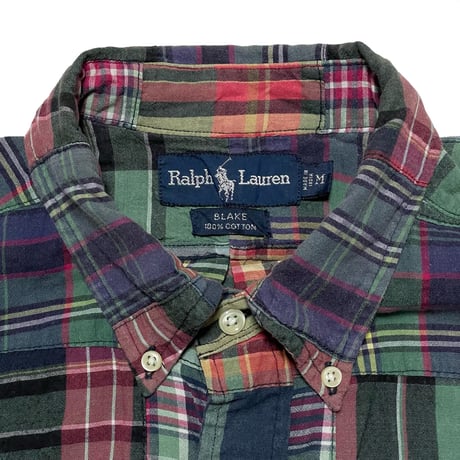 RALPHLAUREN　"PATCH WORK" S/S BUTTON DOWN SHIRT