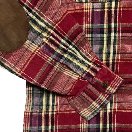 POLO RALPHLAUREN　"LEATHER PATCH" FLANNEL SHIRT
