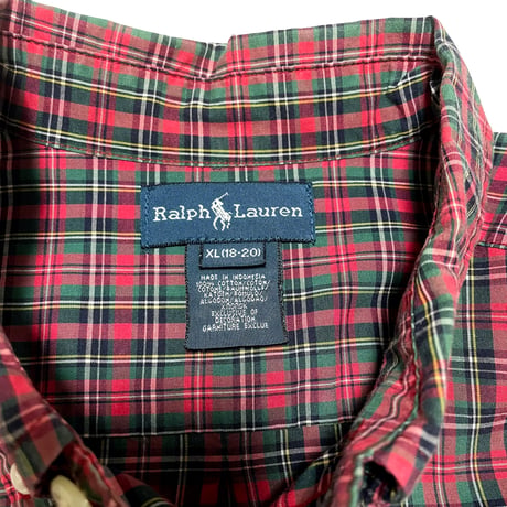 POLO RALPHLAUREN　"CHECK BOTTON DOWN SHIRT" L/S SHIRT