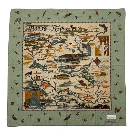 RALPHLAUREN　"Moose River MAP" BANDANA (DEAD STOCK)