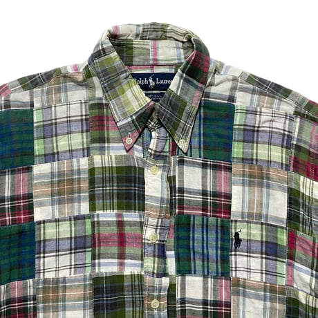 RALPHLAUREN　"PATCH WORK" BUTTON DOWN SHIRT