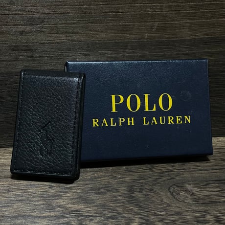 POLO RALPHLAUREN　LEATHER MONEY CLIP