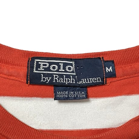 POLO RALPHLAUREN　"MADE IN USA" HORIZONTAL STRIPES POCKET S/S Tee