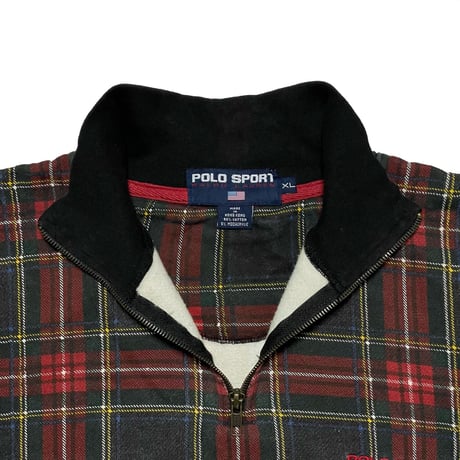 1POLO SPORT RALPHLAUREN　"HARF-ZIP" CHECK SWEAT SHIRT