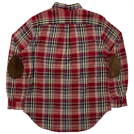 POLO RALPHLAUREN　"LEATHER PATCH" FLANNEL SHIRT
