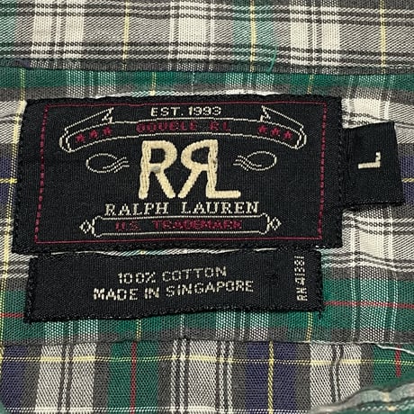 RRL RALPHLAUREN　"CHECKED" BUTTONDOWN S/S SHIRT
