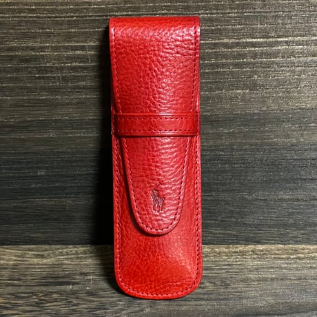 POLO RALPHLAUREN　LEATHER PEN CASE (RED)