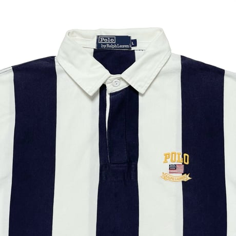 POLO RALPHLAUREN　"VERTICAL STRIPES" S/S RUGBY SHIRT