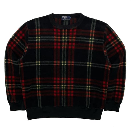 POLO RALPHLAUREN　"CHECKED" FLEECE SWEAT
