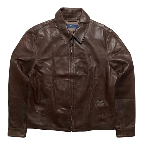 POLO RALPHLAUREN　"DARK BROWN" LAMB LEATHER JACKET