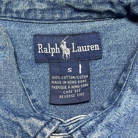 RALPHLAUREN　"METAL BUTTON" DENIM WORK SHIRT