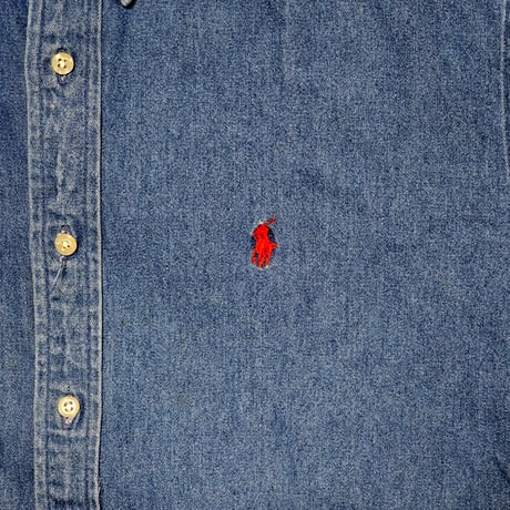 POLO RALPHLAUREN　"DENIM BOTTON DOWN SHIRT" S/S SHIRT