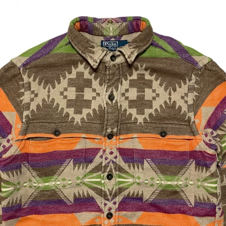 POLO RALPHLAUREN　"INDIAN PATTERN" FLANNEL SHIRT