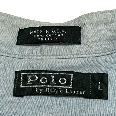 POLO RALPHLAUREN　"MADE IN USA" NOCOLLAR SHIRT