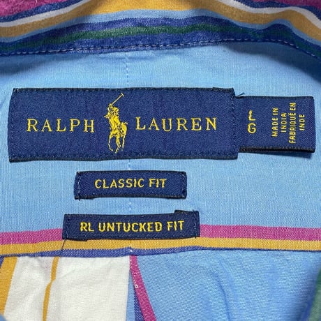 POLO RALPHLAUREN　"STRIPED" S/S BUTTON DOWN SHIRT