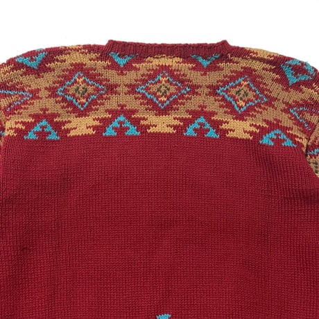 POLO COUNTRY RALPHLAUREN　"INDIAN" HAND KNIT SWEATER