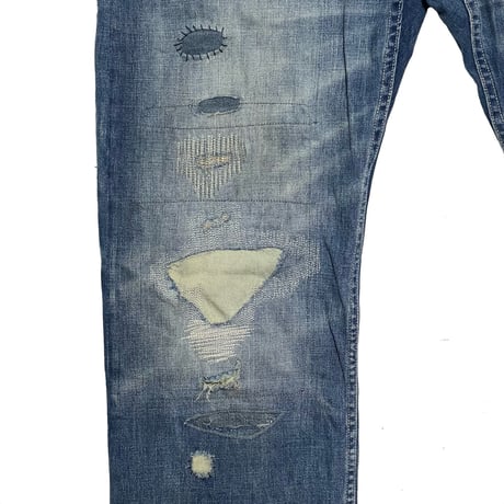 POLO RALPHLAUREN　"RIPPED" DENIM PANTS
