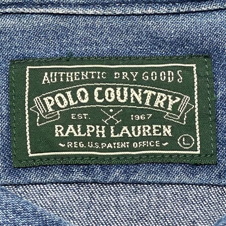 POLO COUNTRY RALPHLAUREN　 "METAL BUTTON" DENIM SHIRT (L)