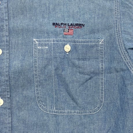 POLO SPORT RALPHLAUREN　"LOGO EMBROIDERY" CHAMBRAY SHIRT