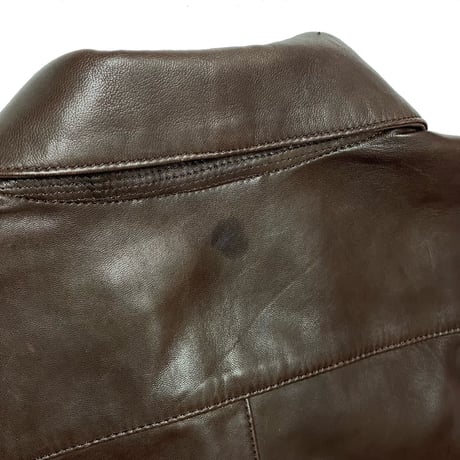 POLO RALPHLAUREN　"DARK BROWN" LAMB LEATHER JACKET