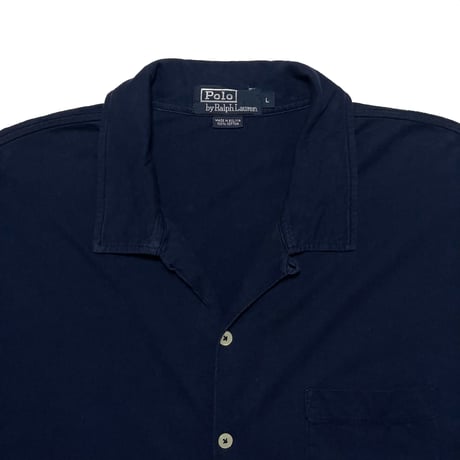 POLO RALPHLAUREN　"COTTON" OPEN COLLAR SHIRT