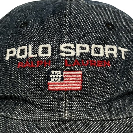 POLO SPORT RALPHLAUREN　"LOGO" 6PANEL DENIM CAP (BLACK)
