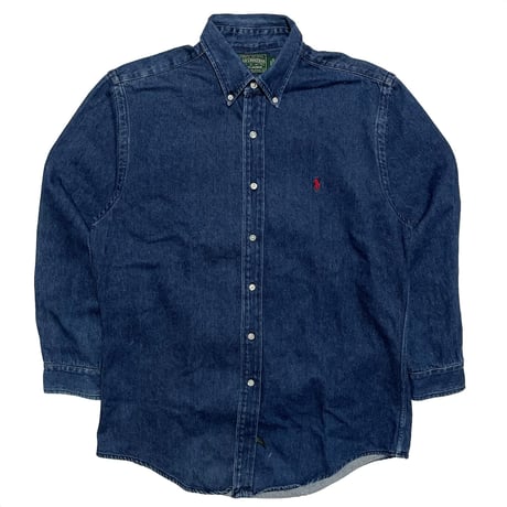 POLO COUNTRY RALPHLAUREN　 "COTTON 100%" DENIM BUTTONDOWN SHIRT