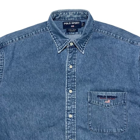 POLO SPORT RALPHLAUREN　 "LOGO EMBROIDERY"  DENIM SHIRT