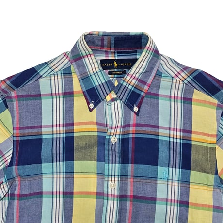 POLO RALPHLAUREN　"MADRAS CHECK BOTTON DOWN SHIRT" S/S SHIRT