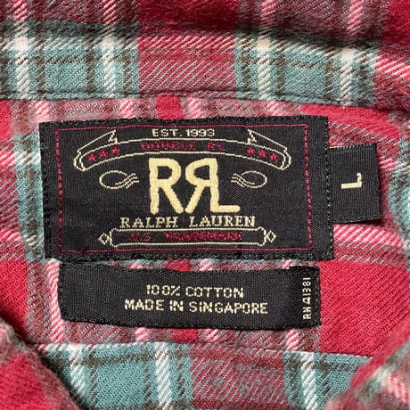 RRL RALPHLAUREN　"TRACK TAG" PLAID SHIRT (90s)