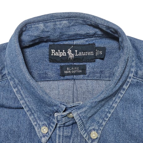 POLO RALPHLAUREN　"DENIM BOTTON DOWN SHIRT" S/S SHIRT