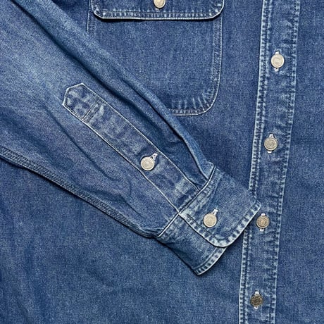 POLO COUNTRY RALPHLAUREN　 "METAL BUTTON" DENIM SHIRT (L)
