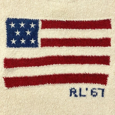 POLO RALPHLAUREN　"STARS AND STRIPES" HAND KNIT SWEATER (VINTAGE)