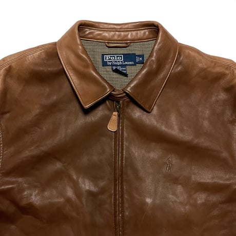 POLO RALPHLAUREN　 "BROWN" LEATHER JACKET (M)