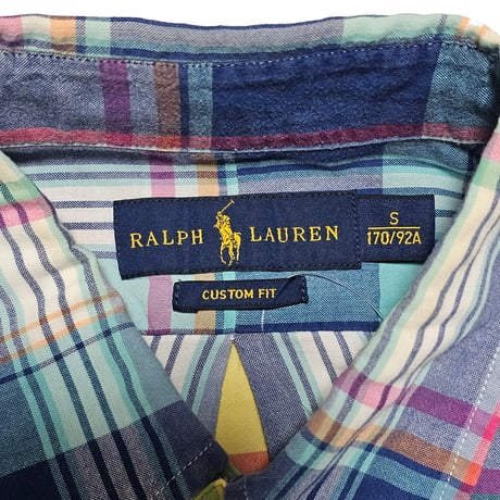 POLO RALPHLAUREN　"MADRAS CHECK BOTTON DOWN SHIRT" S/S SHIRT