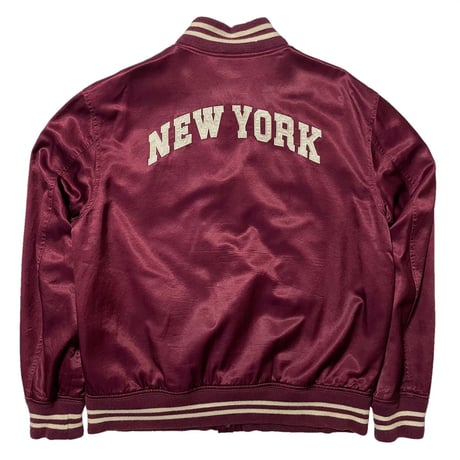 POLO RALPHLAUREN　"NEW YORK" SATIN STADIUM JACKET