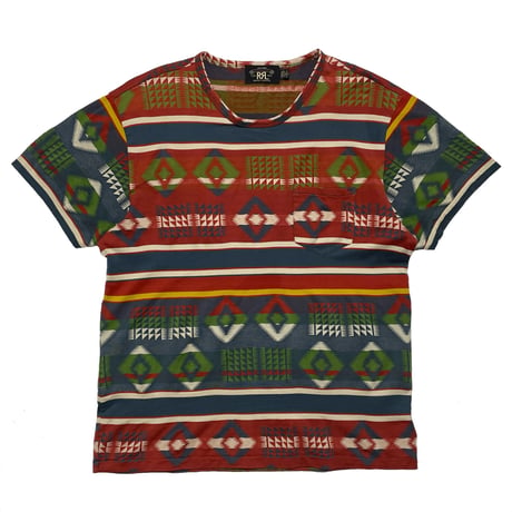 RRL RALPHLAUREN　"INDIAN PATTERN" S/S POCKET TEE (RED)
