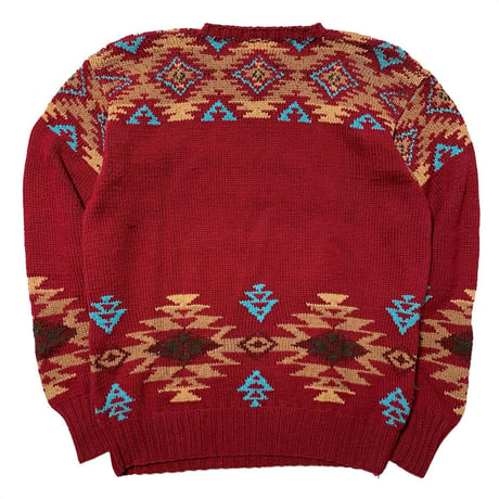 POLO COUNTRY RALPHLAUREN　"INDIAN" HAND KNIT SWEATER