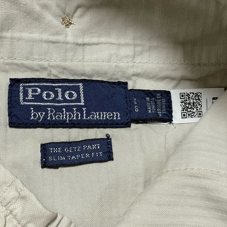 POLO RALPHLAUREN　 "SLIM TAPER FIT" THE GETZ PANT (WHITE BEIGE)
