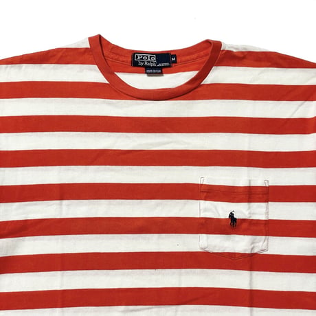 POLO RALPHLAUREN　"MADE IN USA" HORIZONTAL STRIPES POCKET S/S Tee